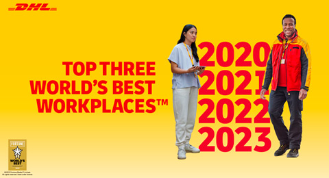 DHL Express repite por cuarto ao consecutivo dentro del top 3 de mejores empresas del mundo para trabajar